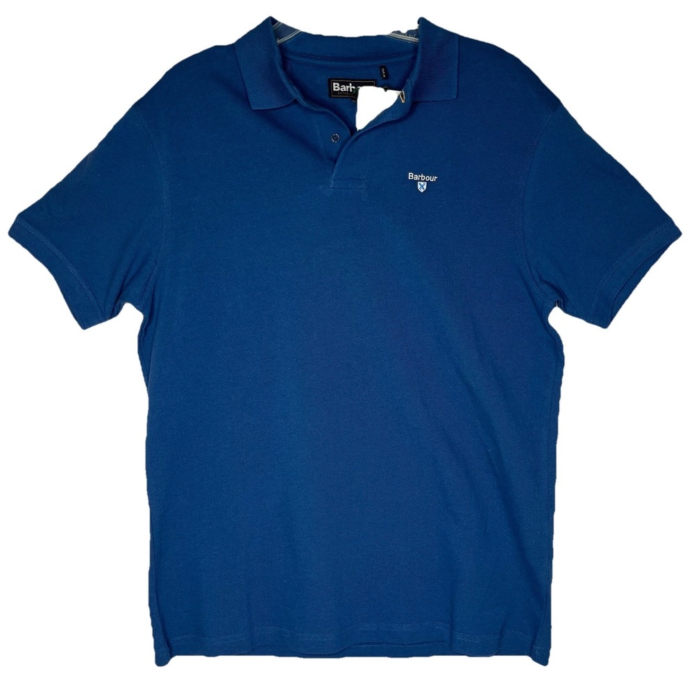 NWT $80 Barbour Sports Short Sleeved Mens Polo Shirt Top XL Blue Golf Resort